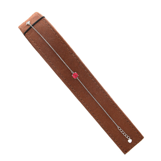 Sterling Silver 925 Ruby Gem Bracelet - FKJBRLSL10635