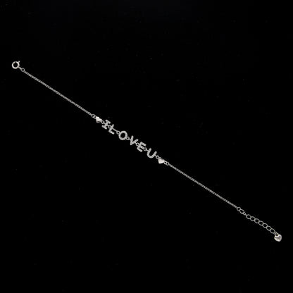 Sterling Silver 925 Love You Bracelet - FKJBRLSL10636
