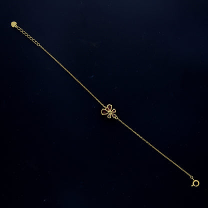 Sterling Silver 925 Red Floral Bracelet - FKJBRLSL10637