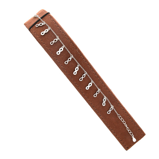 Sterling Silver 925 Infinity Dangling Bracelet - FKJBRLSL10640