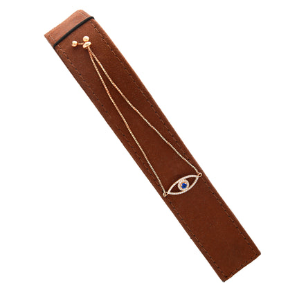 Sterling Silver 925 Dainty Evil Eye Bracelet - FKJBRLSL10641