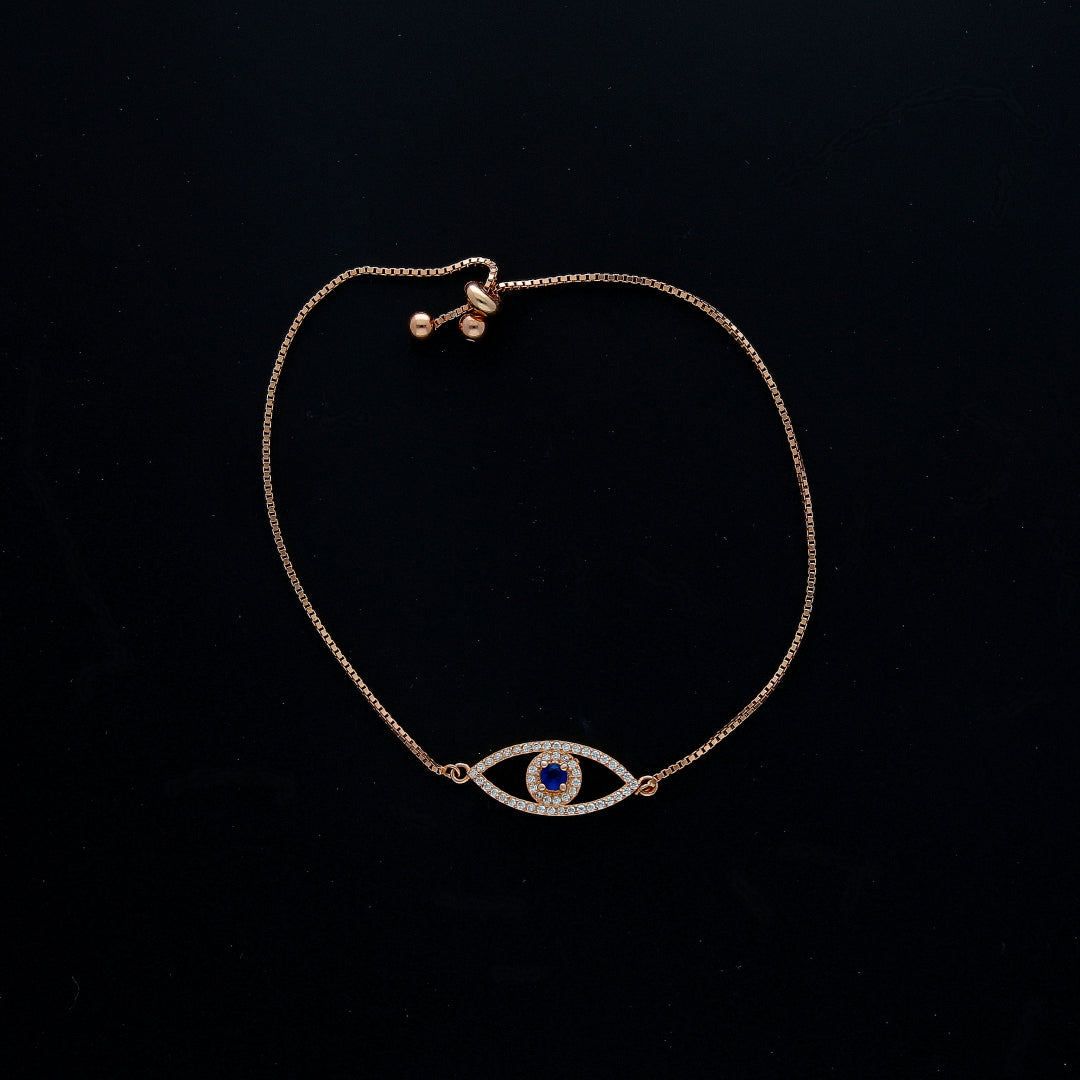 Sterling Silver 925 Dainty Evil Eye Bracelet - FKJBRLSL10641