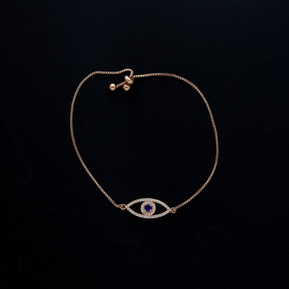 Sterling Silver 925 Dainty Evil Eye Bracelet - FKJBRLSL10641