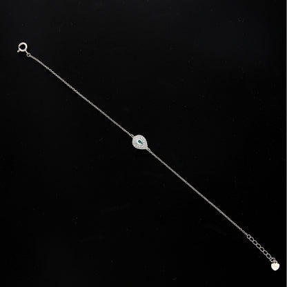 Sterling Silver 925 Crystal Teardrop Bracelet - FKJBRLSL10642