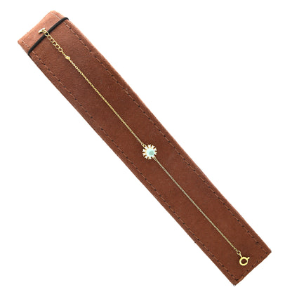 Sterling Silver 925 Sunburst Opal Bracelet - FKJBRLSL10644