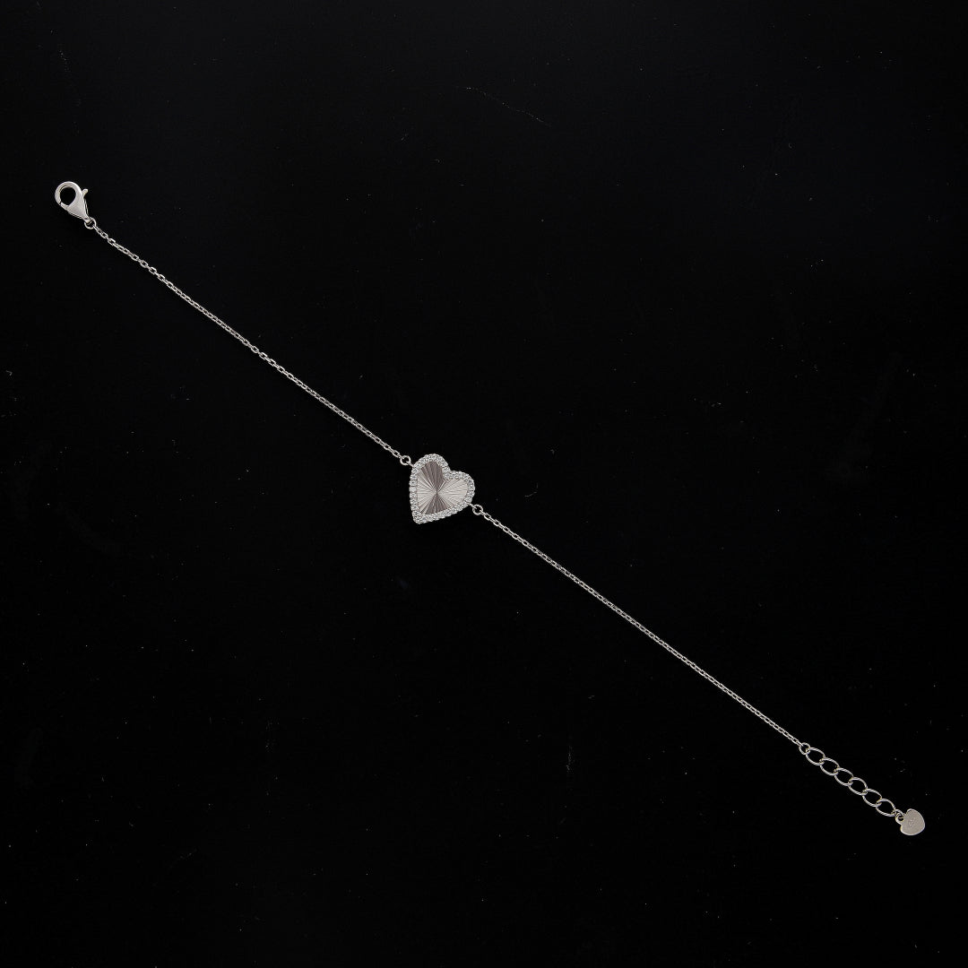 Sterling Silver 925 Radiant Heart Bracelet - FKJBRLSL10646