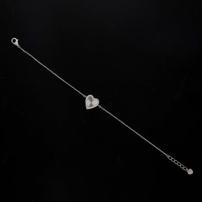 Sterling Silver 925 Radiant Heart Bracelet - FKJBRLSL10646