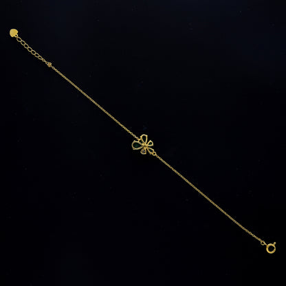 Sterling Silver 925 Green Floral Bracelet - FKJBRLSL10649