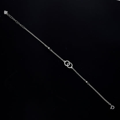 Sterling Silver 925 Linked Circles Bracelet - FKJBRLSL10652