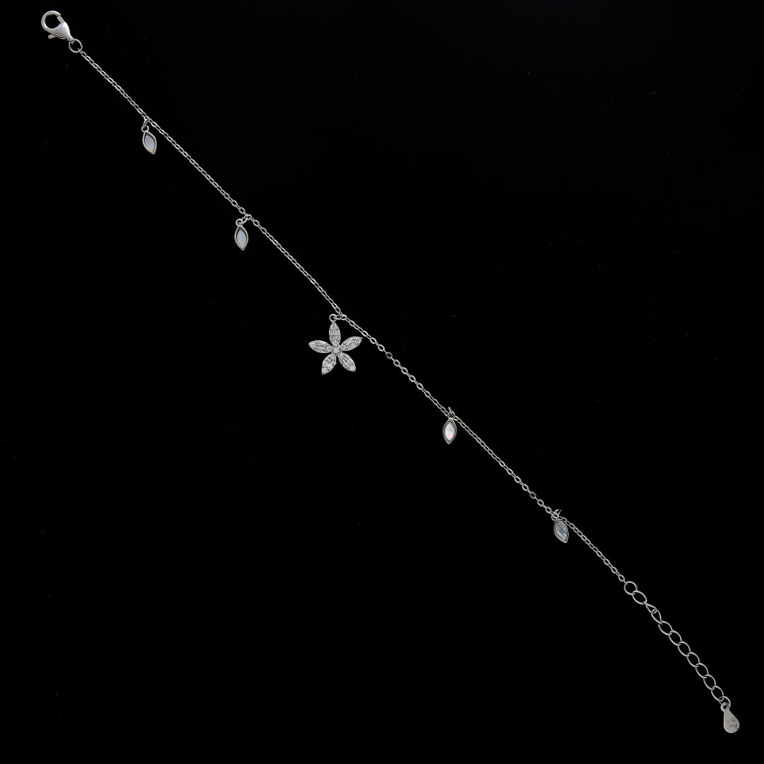 Sterling Silver 925 Flower Bracelet - FKJBRLSL10653