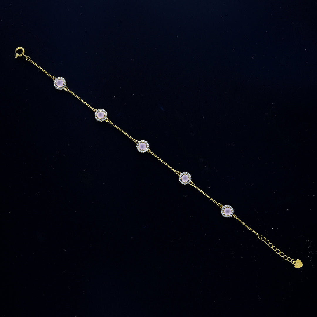 Sterling Silver 925 Circular Charms Bracelet - FKJBRLSL10656