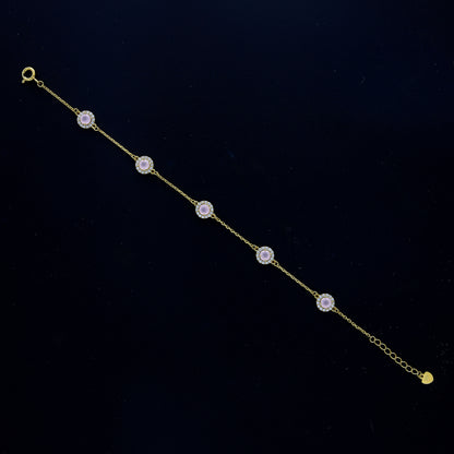 Sterling Silver 925 Circular Charms Bracelet - FKJBRLSL10656