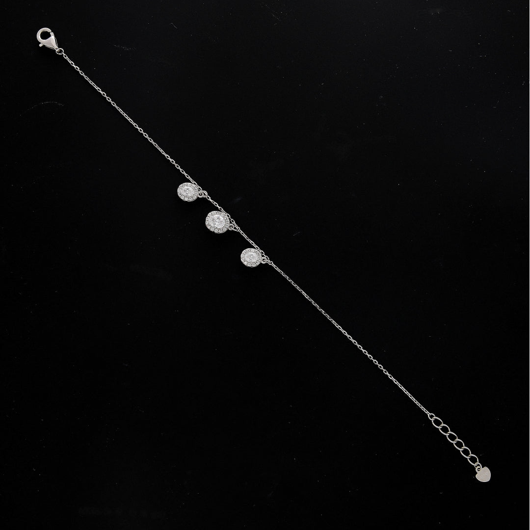 Sterling Silver 925 Dangling Diamond Bracelet - FKJBRLSL10660