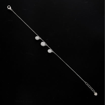 Sterling Silver 925 Dangling Diamond Bracelet - FKJBRLSL10660
