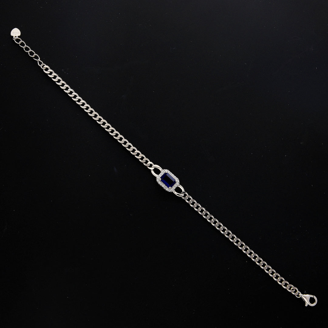 Sterling Silver 925 Blue Gem Bracelet - FKJBRLSL10662