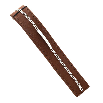 Sterling Silver 925 Plate Curb Bracelet - FKJBRLSL10663