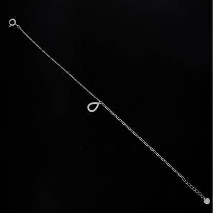 Sterling Silver 925 Crystal Teardrop Bracelet - FKJBRLSL10669