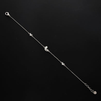 Sterling Silver 925 Designer Heart Bracelet - FKJBRLSL10674