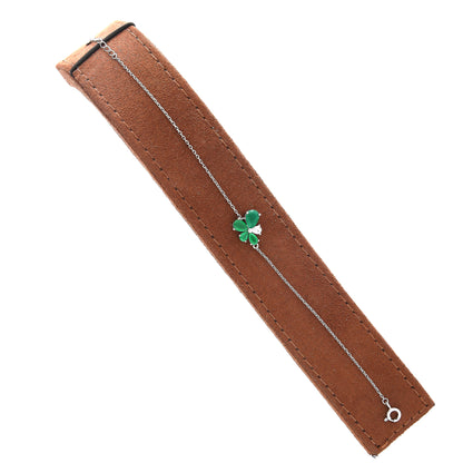 Sterling Silver 925 Green Floral Bracelet - FKJBRLSL10687