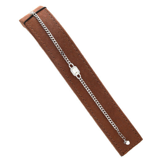 Sterling Silver 925 Square Charm Bracelet - FKJBRLSL10701