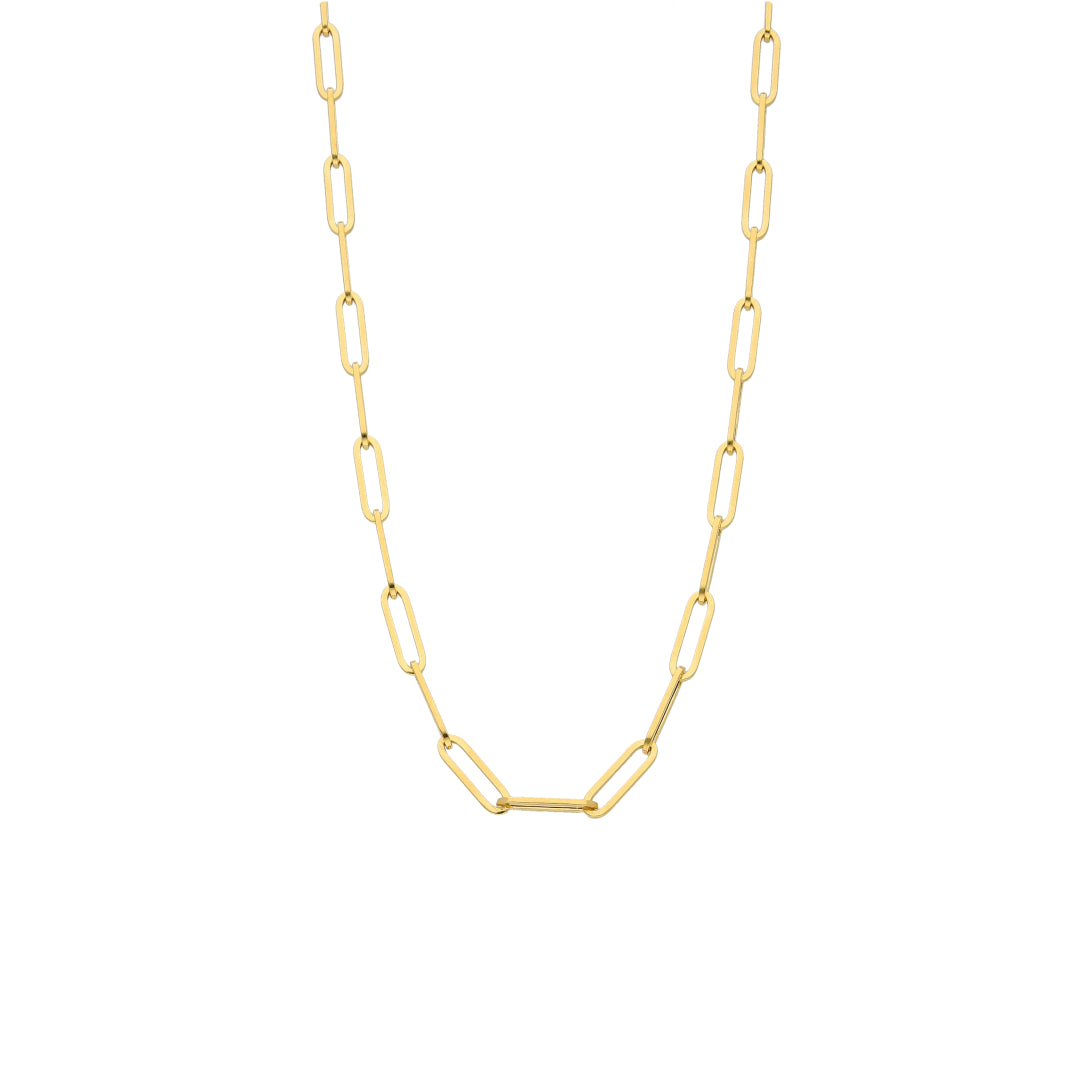 Gold Elegant Paperclip Link Chain 21KT - FKJCN21KM10400