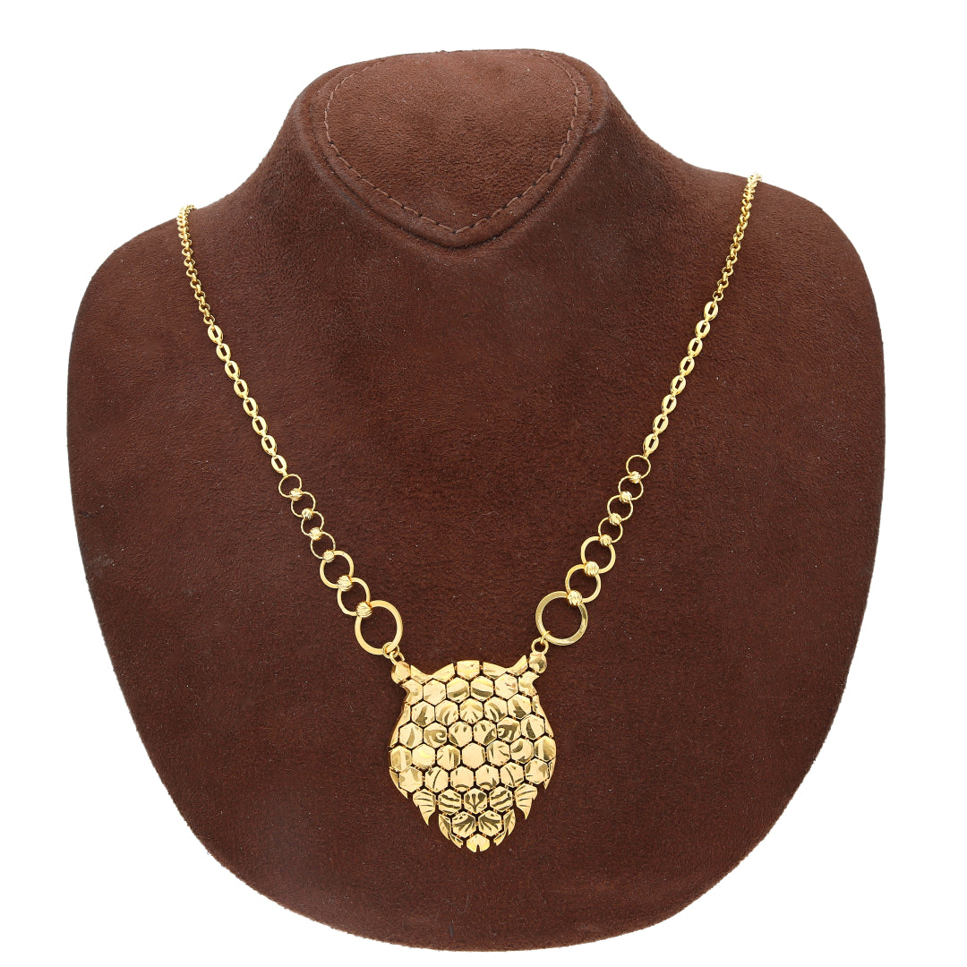 Gold Bold Tiger Head Link Chain 21KT - FKJCN21KM10403