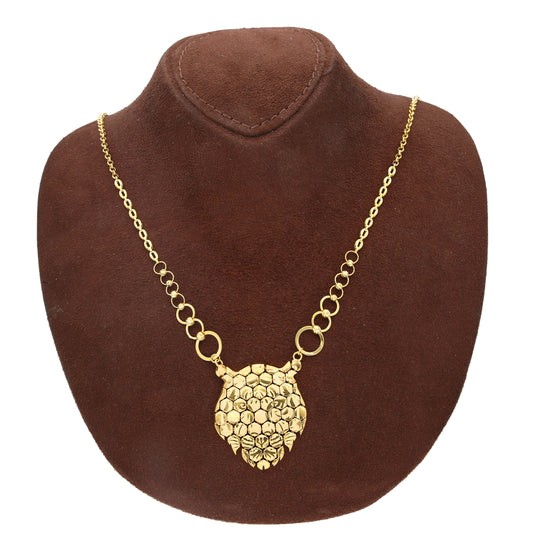Gold Bold Tiger Head Link Chain 21KT - FKJCN21KM10403