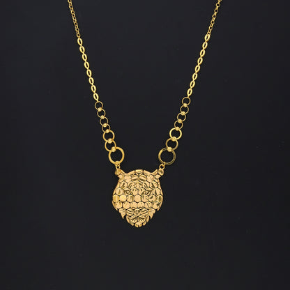 Gold Bold Tiger Head Link Chain 21KT - FKJCN21KM10403