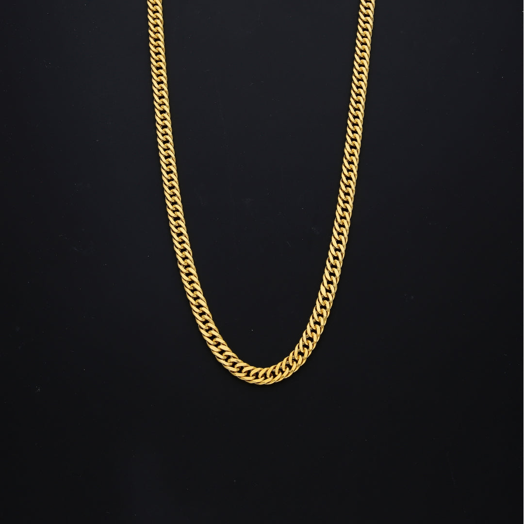 Gold Polished Curb Link Chain 21KT - FKJCN21KM10404