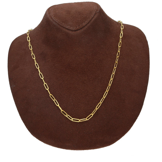 Gold Delicate Paperclip Link Chain 21KT - FKJCN21KM10405