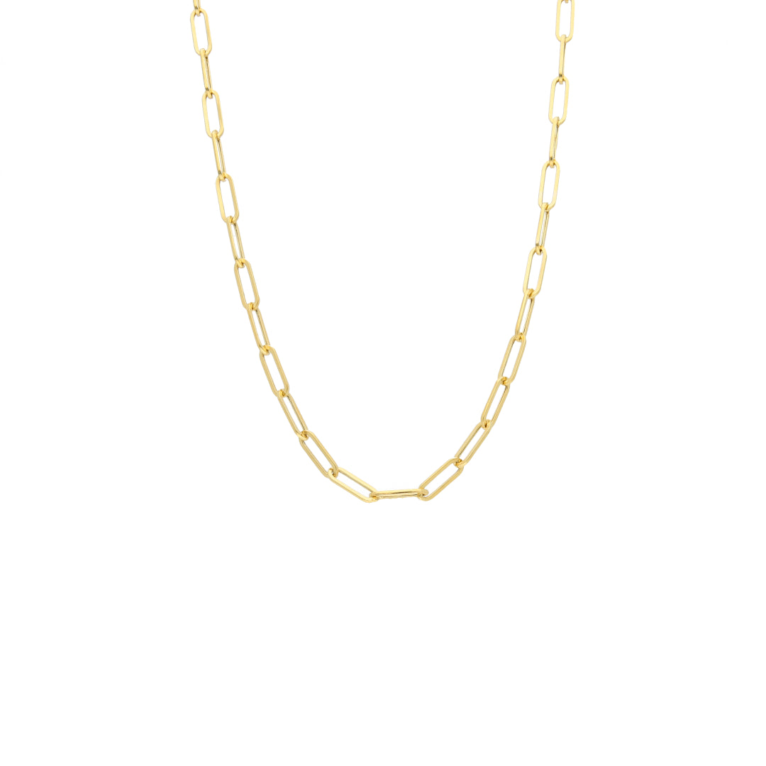 Gold Delicate Paperclip Link Chain 21KT - FKJCN21KM10405