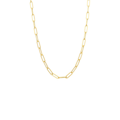 Gold Delicate Paperclip Link Chain 21KT - FKJCN21KM10405