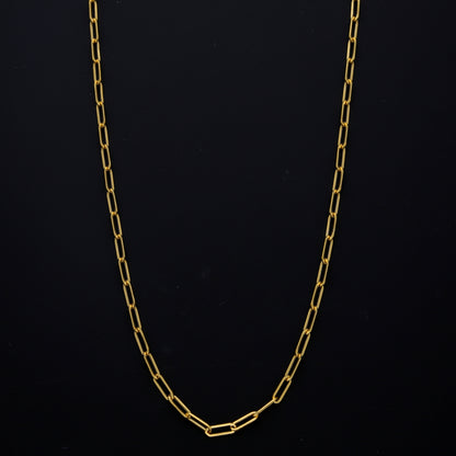 Gold Delicate Paperclip Link Chain 21KT - FKJCN21KM10405