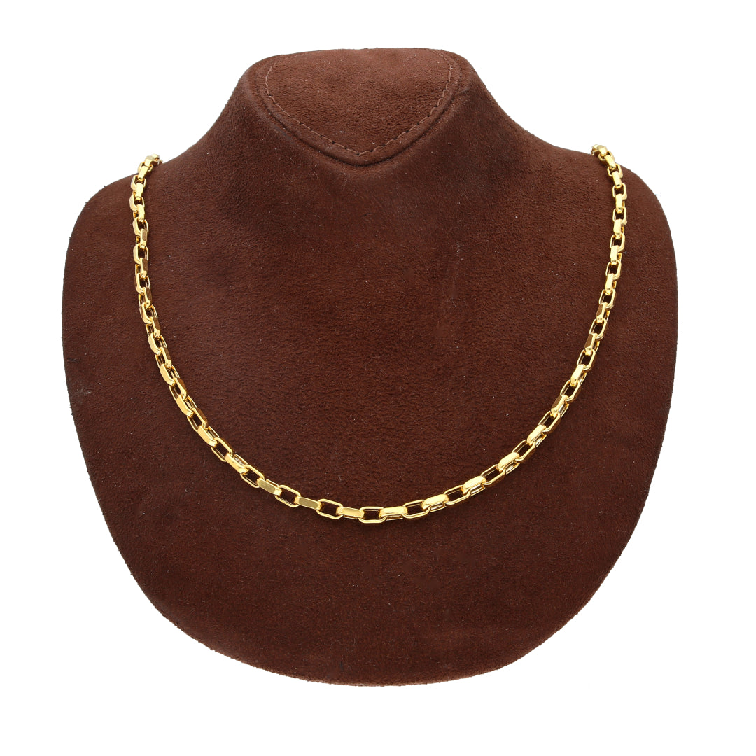 Gold Rectangular Link Chain 21KT - FKJCN21KM10406