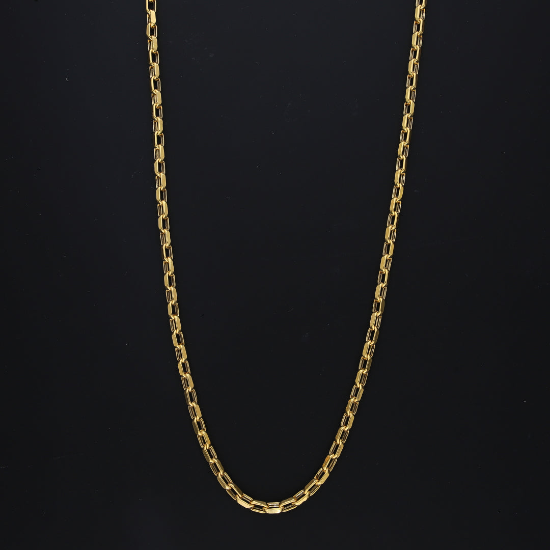 Gold Rectangular Link Chain 21KT - FKJCN21KM10406