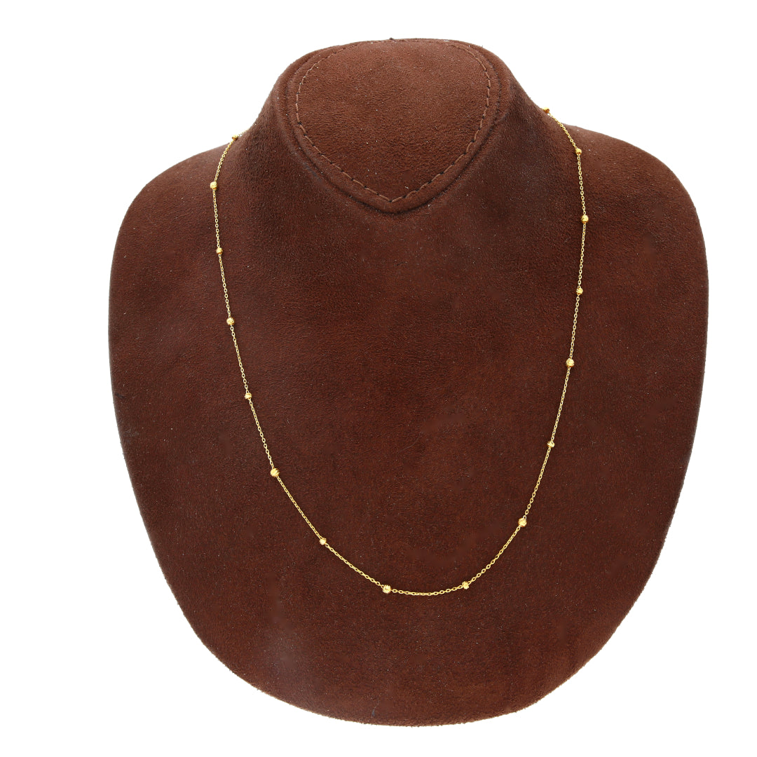 Gold Beaded Station Chain 21KT - FKJCN21KM10513