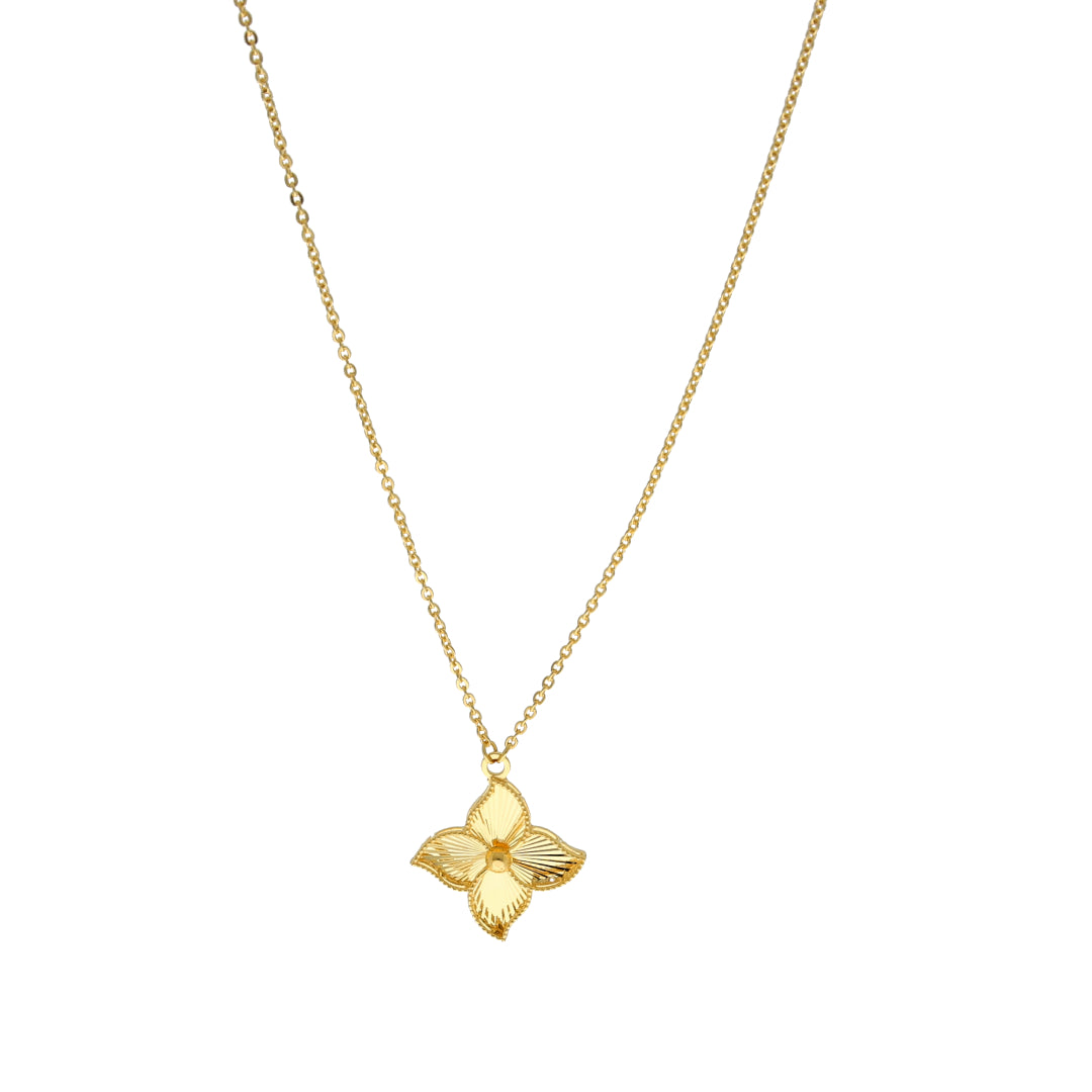 Gold Bloom Motif Necklace 21KT - FKJNKL21KM10923