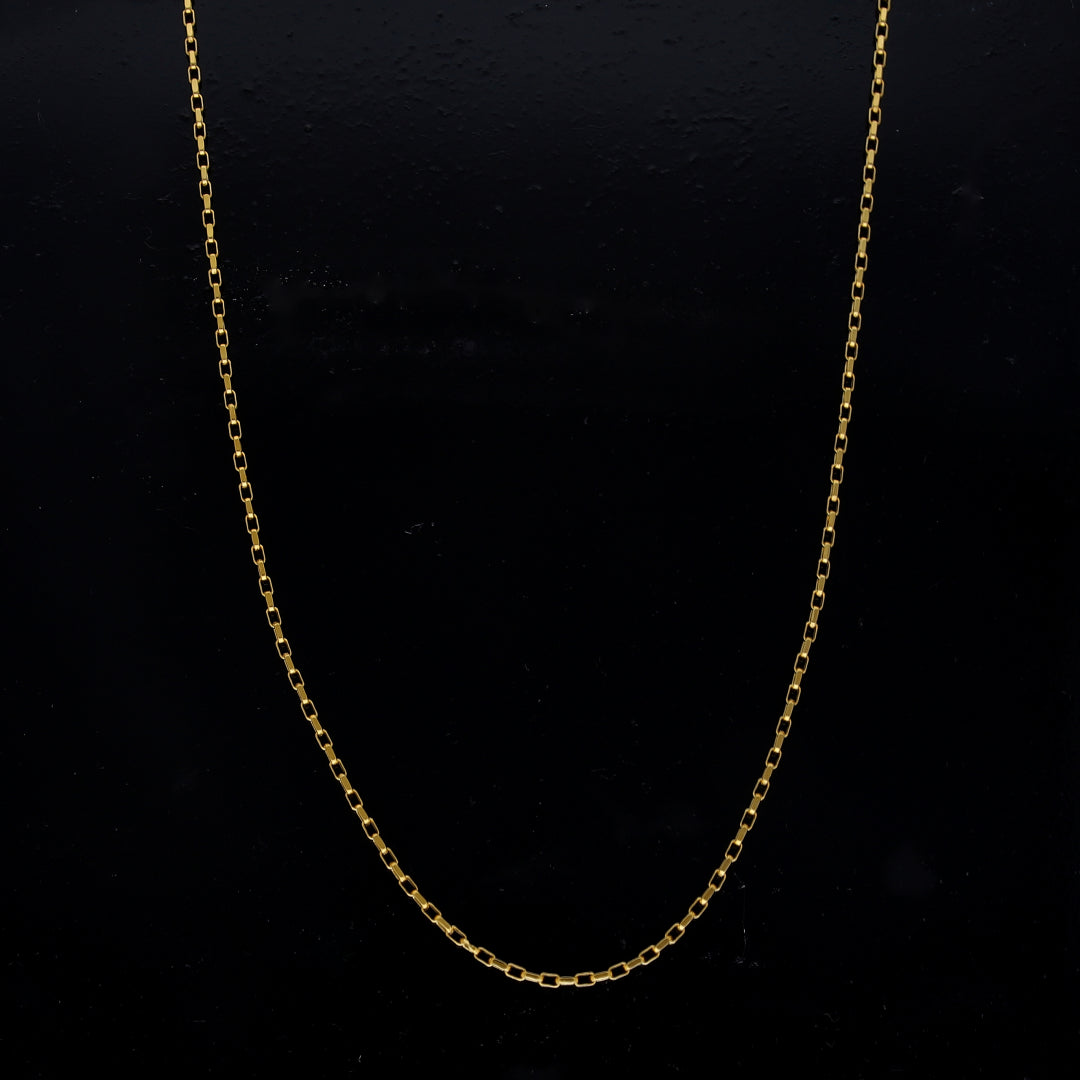Gold Rectangular Link Chain 21KT - FKJCN21KM10939