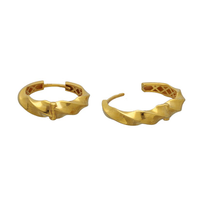 Gold Twirl Hoop Earrings 21KT - FKJERN21KM10852