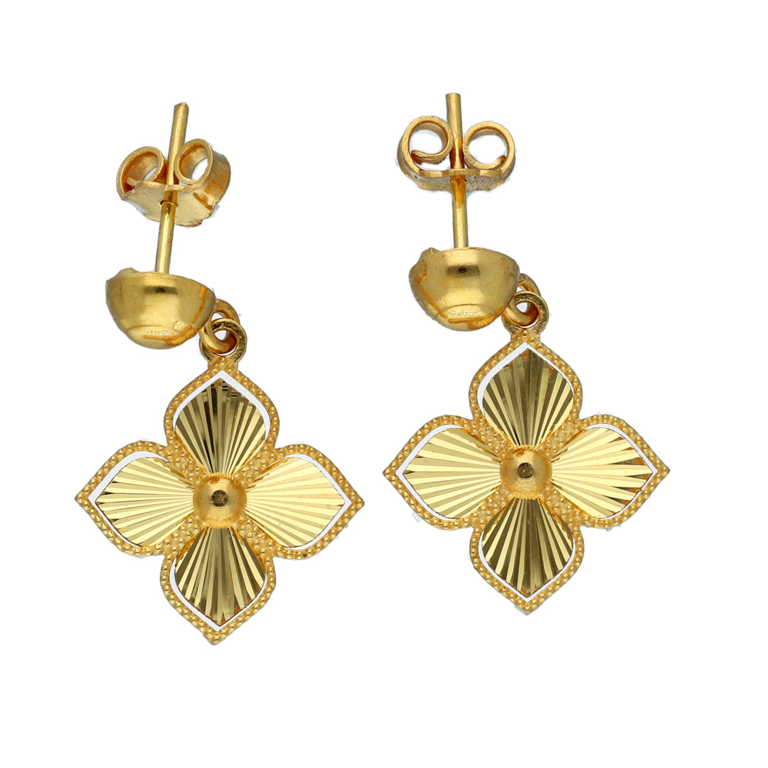 Gold Luxe Petal Dangles Earrings 21KT - FKJERN21KM10859