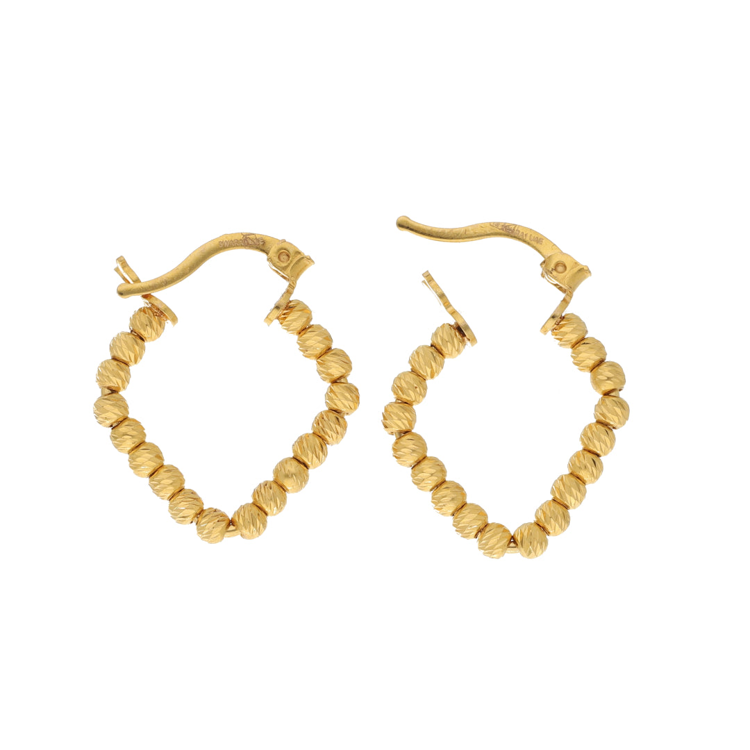 Gold Bead Loop Earrings 21KT - FKJERN21KM10864
