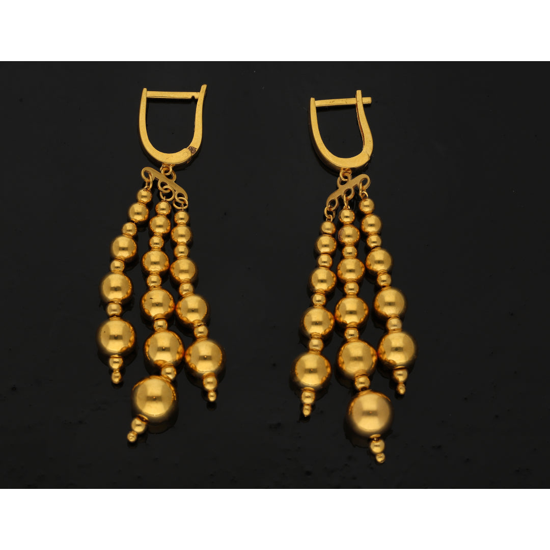 Gold Beadfall Drop Earrings 21KT - FKJERN21KM10865