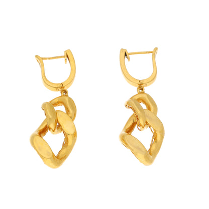 Gold Chunky Link Earrings 21KT - FKJERN21KM10866