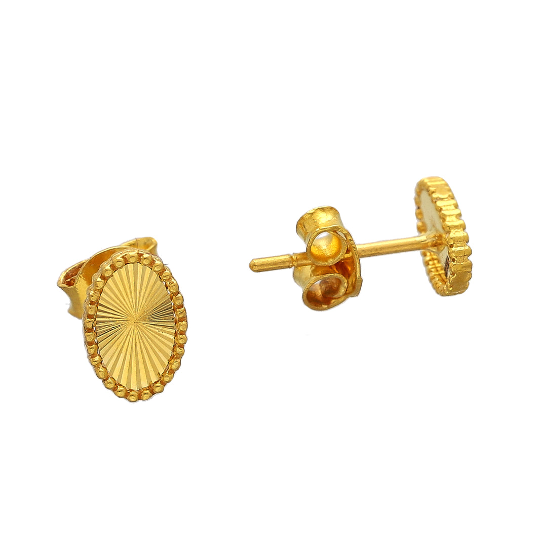 Gold Oval Glow Earrings 21KT - FKJERN21KM10868