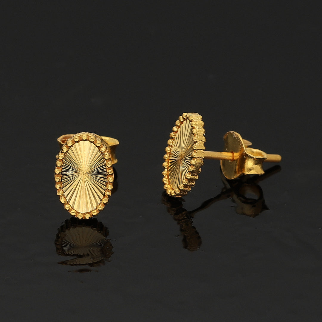 Gold Oval Glow Earrings 21KT - FKJERN21KM10868