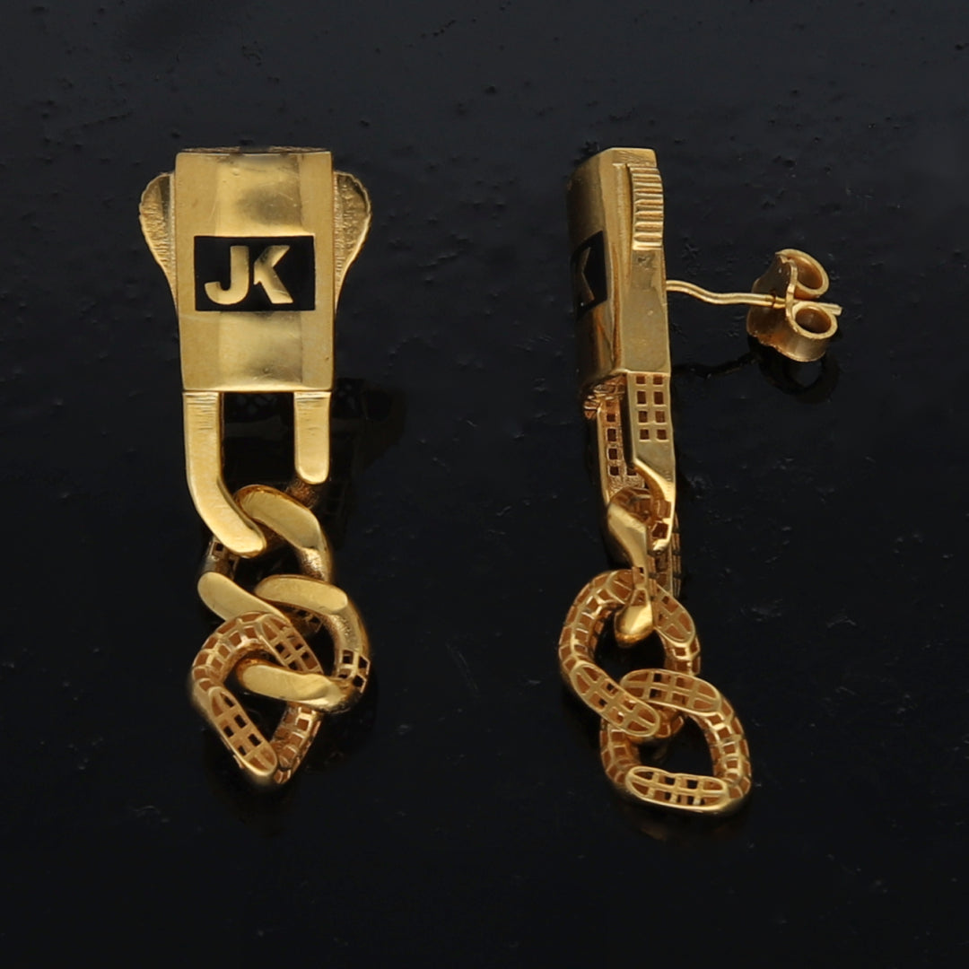 Gold Bold Link Earrings 21KT - FKJERN21KM10916