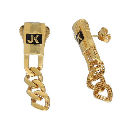 Gold Bold Link Earrings 21KT - FKJERN21KM10916