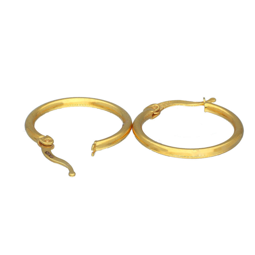 Gold Hinged Hoop Earrings 21KT - FKJERN21KM11261