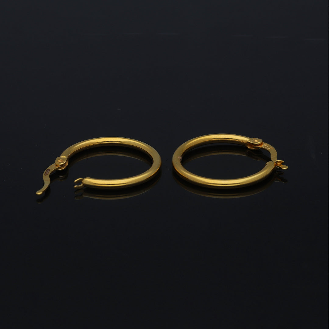 Gold Hinged Hoop Earrings 21KT - FKJERN21KM11261