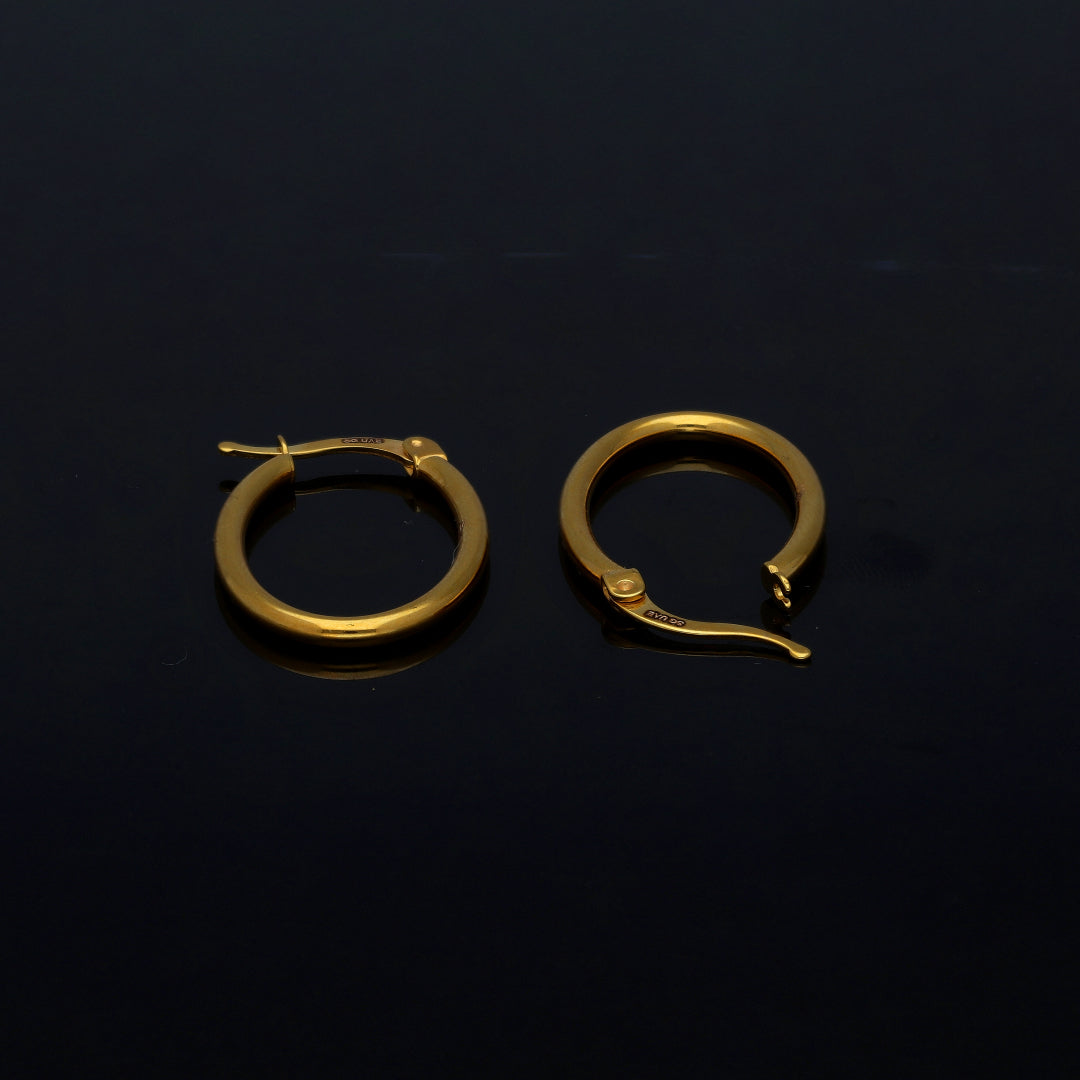Gold Daily Wear Hoop Earrings 21KT - FKJERN21KM11270